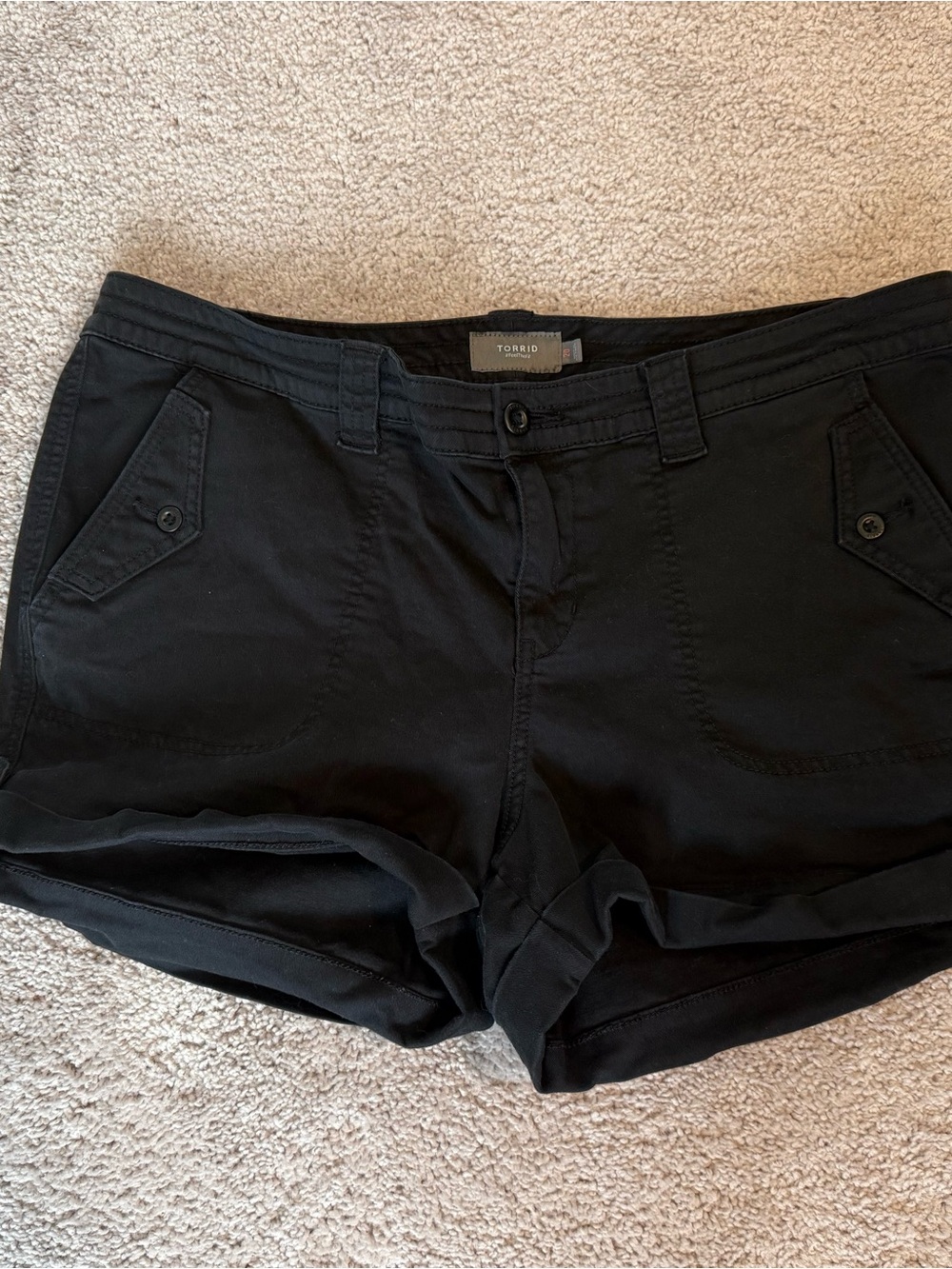 Torrid Black Mid-Rise cargo Shorts